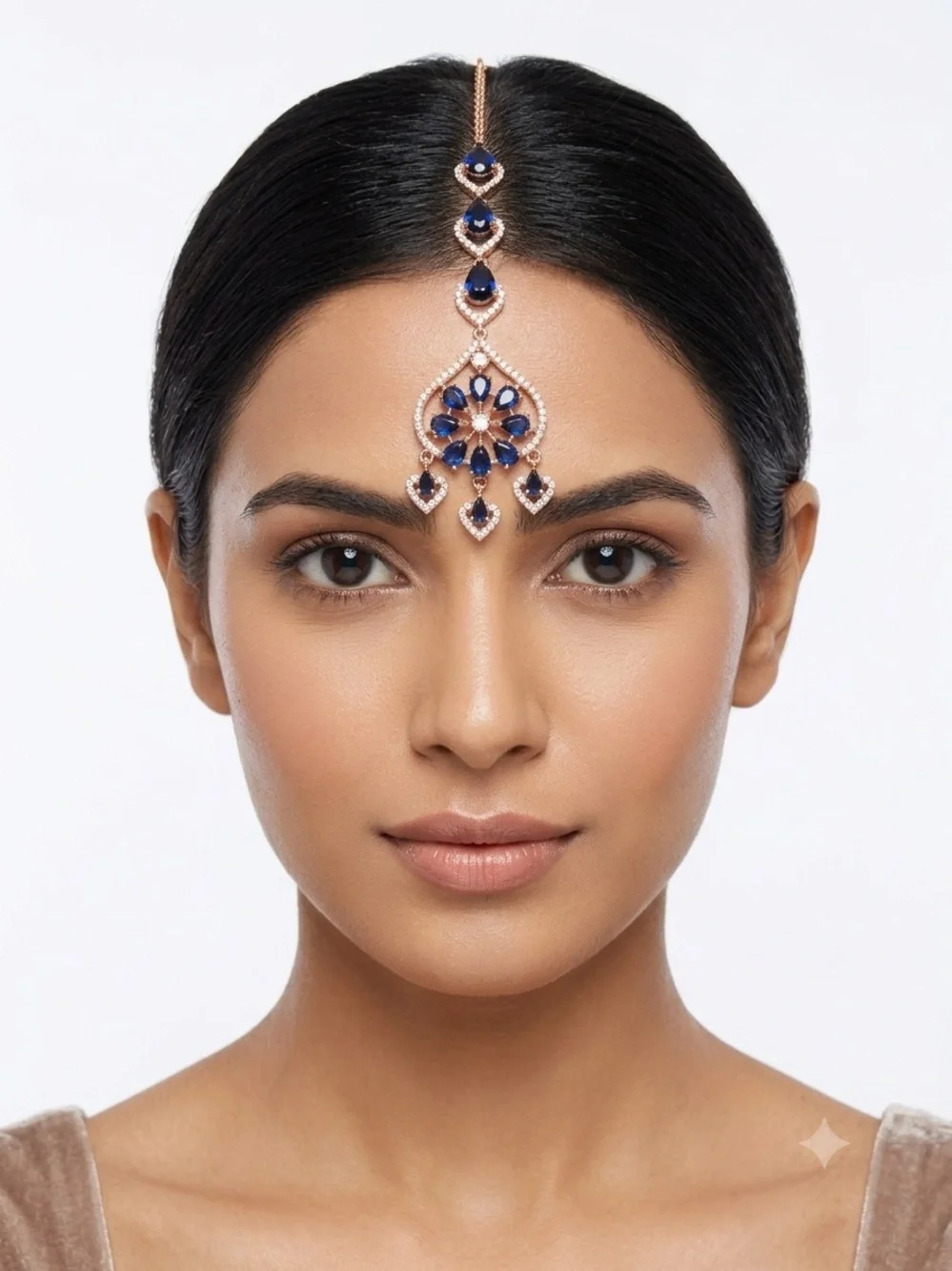 Blue Stone Maang Tikka Headpiece